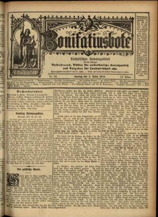 Erste Ausgabe vom Sonntag, den 05. März 1916.