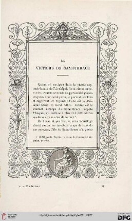3. Pér. 5.1891: La victoire de Samothrace