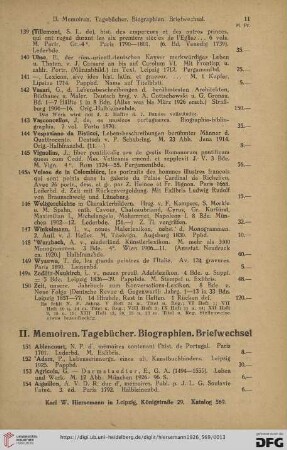II. Memoiren. Tagebücher. Biographien. Briefwechsel (Nr. 151 - 1293)