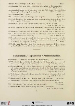 Stickereien/ Tapisserien/ Perserteppiche (Nr. 696-718)