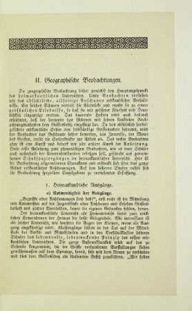 II. Geographische Beobachtungen