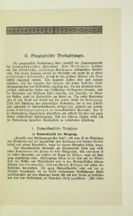 II. Geographische Beobachtungen