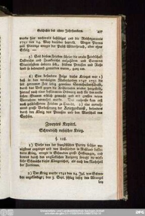 Zweytes Kapitel. Schwedisch rußischer Krieg.