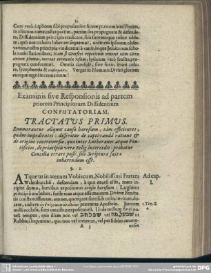 Examinis sive Responsionis ad partem priorem Principorum Dissidentium Confutatoriam, ...