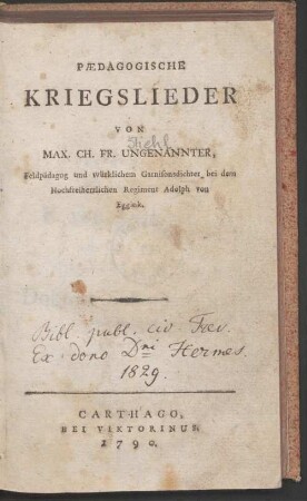 Paedagogische Kriegslieder