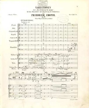 Friedrich Chopin's Werke, 12,[a]. Concerte und Concertstücke für das Pianoforte mit Begleitung des Orchesters : [Nr. 1 - 3]