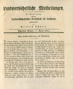 Zweiter Band. - April 1827.