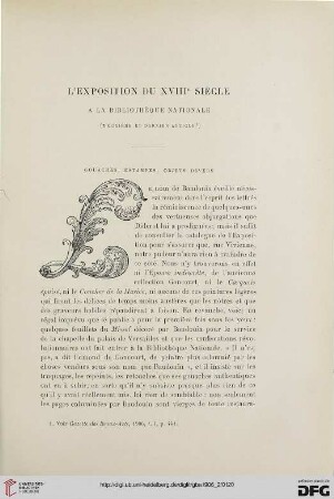 3. Pér. 36.1906: L' exposition du XVIIIe siècle à la Bibliothèque nationale, 2, Gouaches, estampes, objets divers