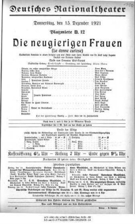 Die neugierigen Frauen (Le donne curiose)
