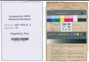 Entnazifizierung Paul Singenholz , geb. 19.02.1901 (Prokurist)
