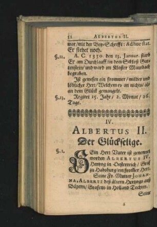 IV. Albertus II. Der Glückselige.