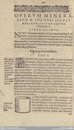 Operum Mineralum M. Ioannis Isaaci Hollandi, sive de Lapide Philosophico.