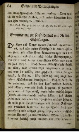 Ermunterung zur Zufriedenheit mit Gottes Schickungen.