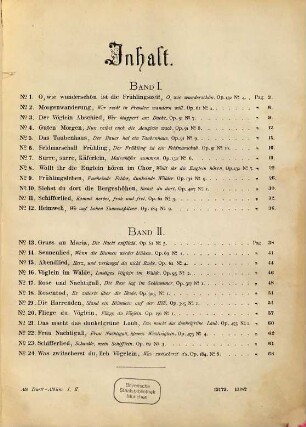 Duette für 2 Singstimmen mit Begleitung des Pianoforte, Band 1