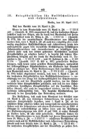 Kriegsbeihilfen für Volksschullehrer und -lehrerinnen : [E. Öffentliches Volksschulwesen]