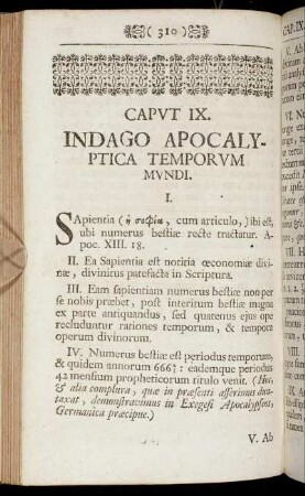 Caput IX. Indago Apocalyptica Temporum Mundi.