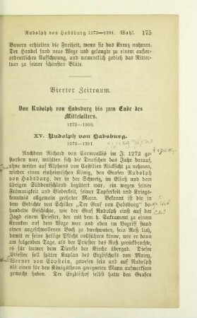 Vierter Zeitraum. Von Rudolph von Habsburg bis zum Ende des Mittelalters. 1273-1500