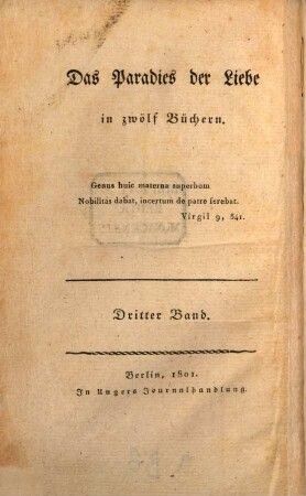 Das Paradies der Liebe : in zwölf Büchern, 3