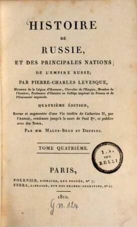 Histoire de Russie et des principales nations de l'empire Russe, 4. - 475 S. : Ill. 48 - 52