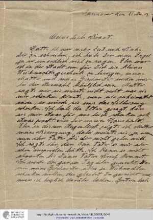 Brief vom 21.12.1903