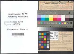 Entnazifizierung Theodor Fusswinkel , geb. 05.09.1901 (Haendler)