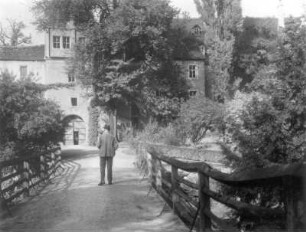 Glauchau, Schlösser : Glauchau. Schloßbrücke zu den Schlössern Hinterglauchau und Forderglauchau. Blick nach Norden
