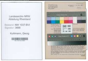 Entnazifizierung Georg Kuhlmann , geb. 15.10.1886 (Studienrat)