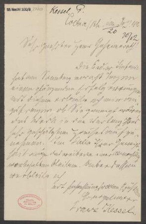 Brief an Ludwig Strecker  an B. Schott's Söhne : 19.12.1906