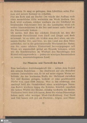 Zur Pflanzen- und Tierwelt des Darß