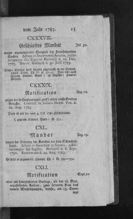 CXXXVIII. Geschärftes Mandat