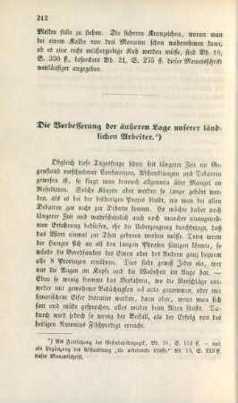 Die Verbesserung der äußeren Lage unserer ländlichen Arbeiter.