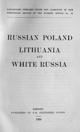 Russian Poland, Lithuania and White Russia