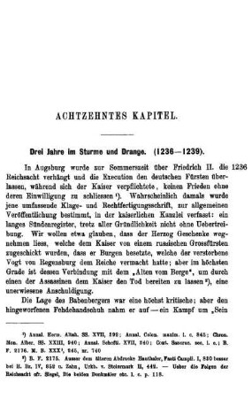 Achtzehntes Kapitel. Drei Jahre im Sturme und Drange. (1236-1239).