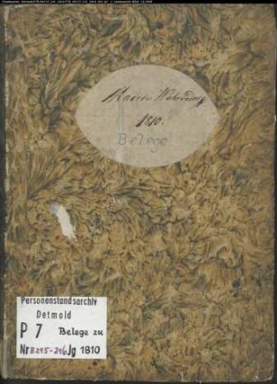 Belegakten zum Heiratsregister der Munizipalität Neuwarendorf (B 1810)