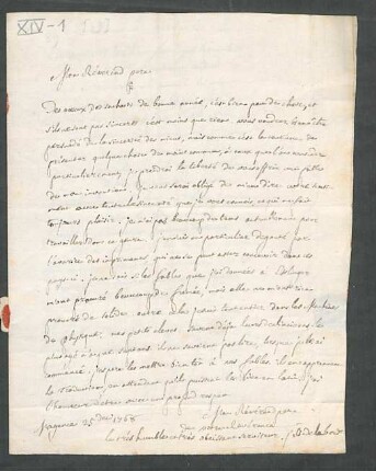 [Brief von Jean-Baptiste de la Borde an François-Joseph Terrasse Desbillons]
