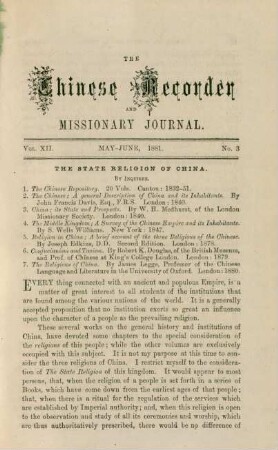 No. 3. May - June, 1881