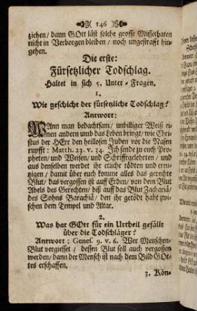 145-148, Die erste: Fuersetzlicher Todschlag