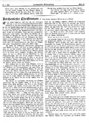 Kirchenloses Christentum