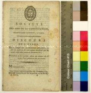 Société de amis de la constitution séante aux Jacobins, a Paris 6. Februar 1792