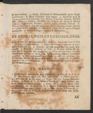 Ex Genealogia Et Chronologia