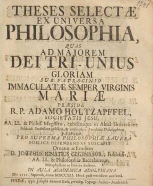 Theses selectae ex universa philosophia
