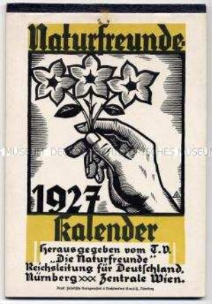 Kalender des Vereins "Die Naturfreunde" für das Jahr 1927