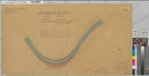 Ems Kanalisierung Strecke Lathen Blatt 6 Herstellung der Staustufe Düthe Stromkarte von km 36,0 - km 37,4 Gem. Niederlangen, Kathen-Frackel, Lathen 1891 1 : 2000 51 x 93 kol. Zeichnung A. Franke, Wasserbauinspektor Wasser- und Schiffahrtsdirektion Münster
