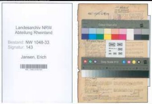 Entnazifizierung Erich Jansen , geb. 14.12.1901 (Lehrer)