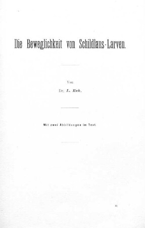 Die Beweglichkeit von Schildlaus-Larven.
