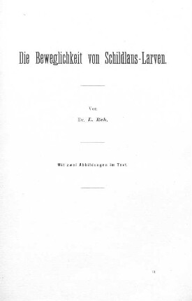 Die Beweglichkeit von Schildlaus-Larven.