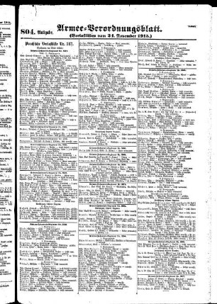 804. Ausgabe. Mittwoch, 24. November 1915