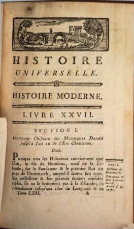 Histoire Universelle, Depuis Le Commencement Du Monde Jusqu'a Présent, 102. Contenant l'Histoire de Danemarck jusqu'à la déposition d'Eric en 1438