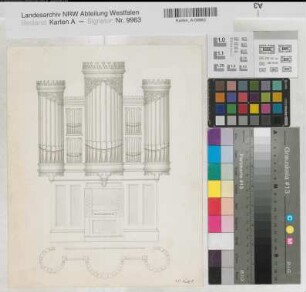 Orgelprospekt und Grundriß um 1850 o.M. 31,3 x 25,4 Zeichnung Daniel Roetzel Nachlaß Roetzel Nr. 26