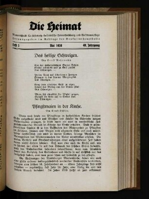 Das heilige Schweigen.